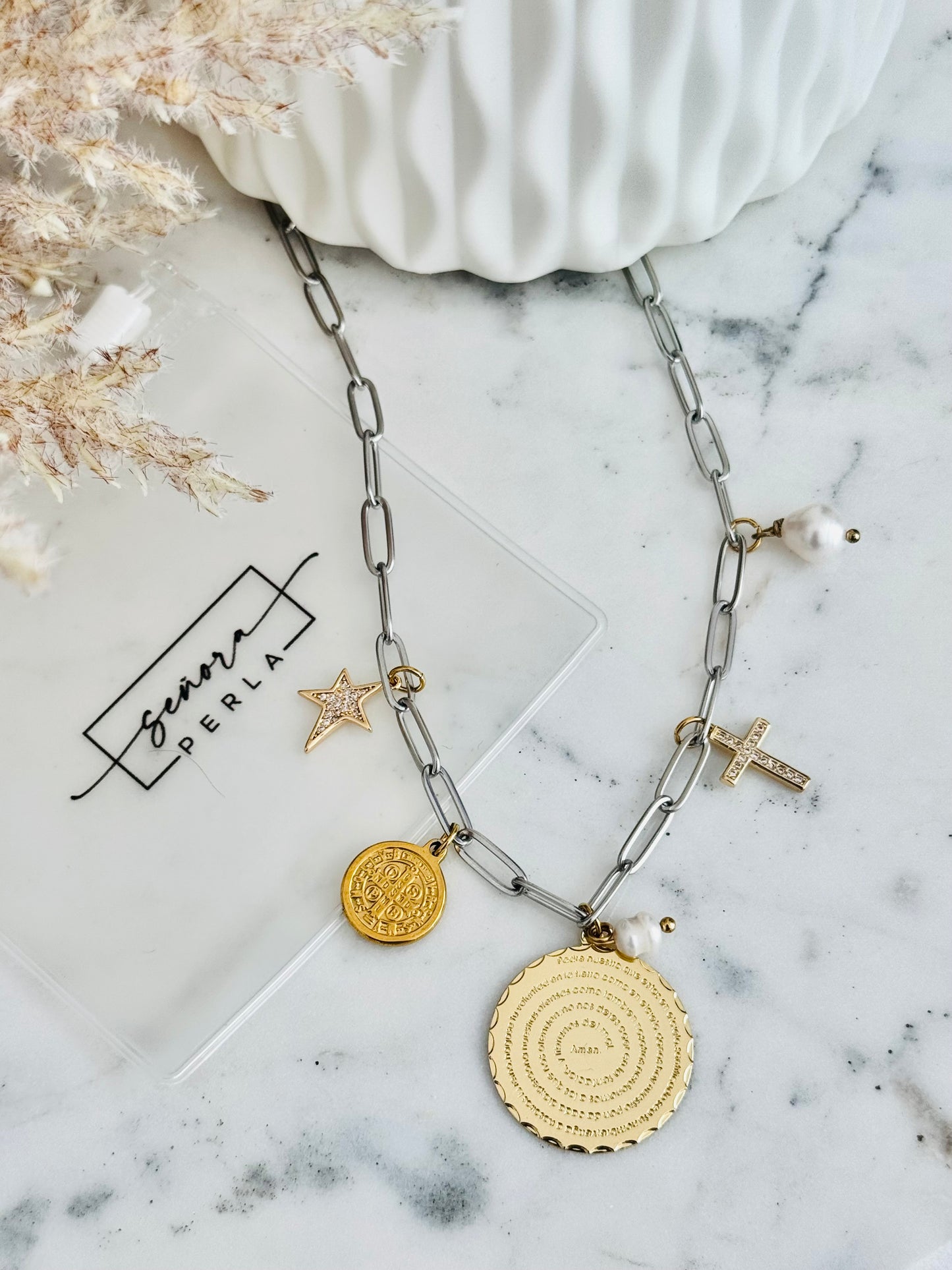 Padre Nuestro Charms Necklace