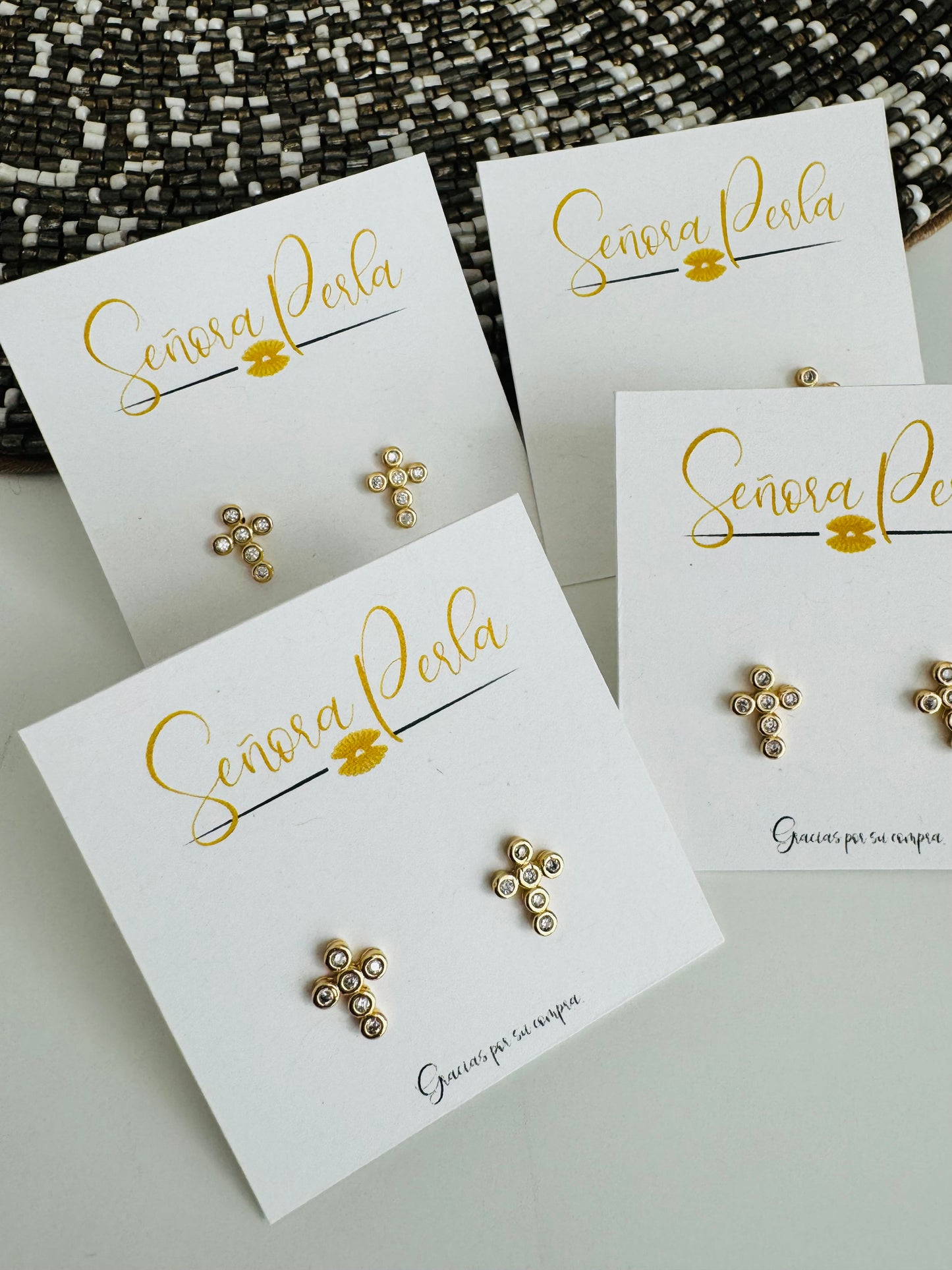 Cross earrings (gold or silver)