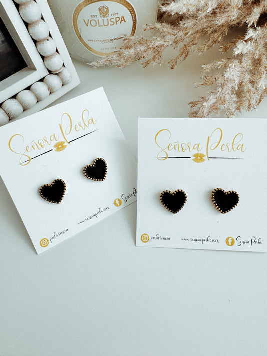 Black hearts studs