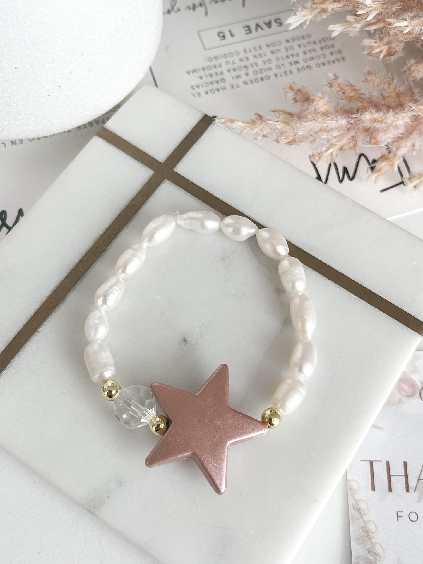 Pink star bracelet